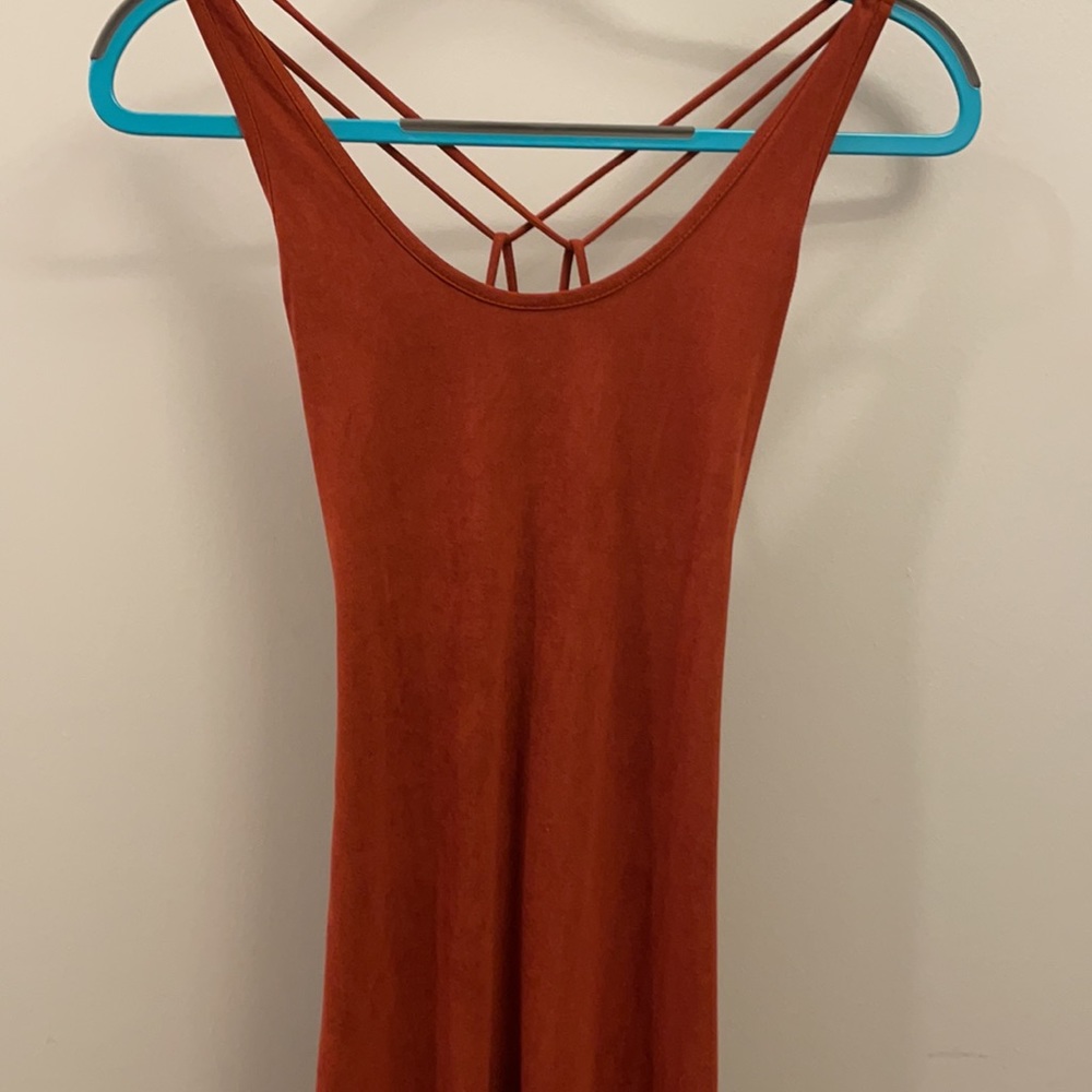 Rust Color Midi Body-con Dress